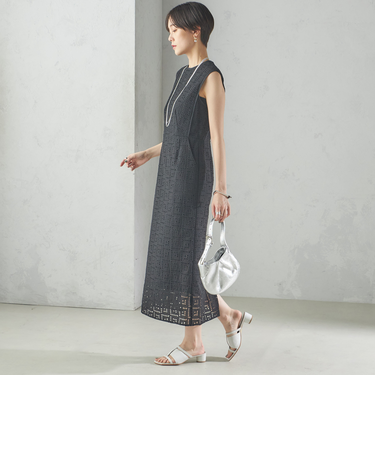 〈手洗い可能〉Broche スクエア レース Iライン ワンピース