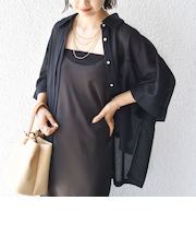 〈手洗い可能〉麻調 メッシュ 半袖 ビッグ シャツ