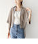 〈手洗い可能〉麻調 メッシュ 半袖 ビッグ シャツ