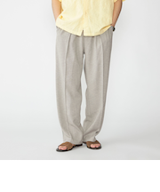 SHIPS: リネン ライク ワイド ピンタック スラックス