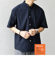 SHIPS any: 360° THE CIRCLE STRETCH バンドカラー シャツ(セットアップ対応)◇