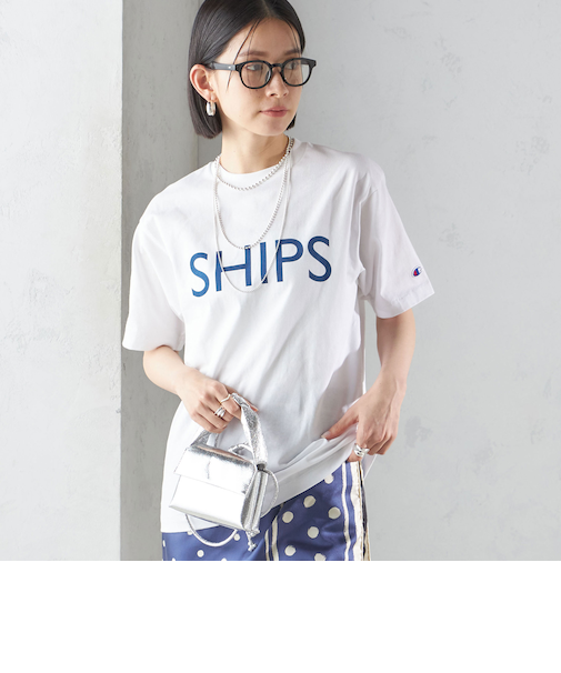 【SHIPS別注】Champion: SHIPS LOGO プリント TEE