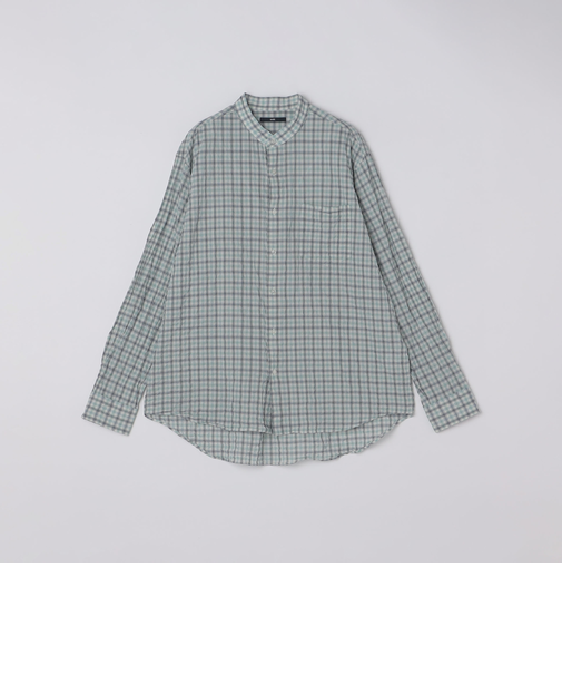 SHIPS: エアー サッカー リラックス バンドカラー シャツ