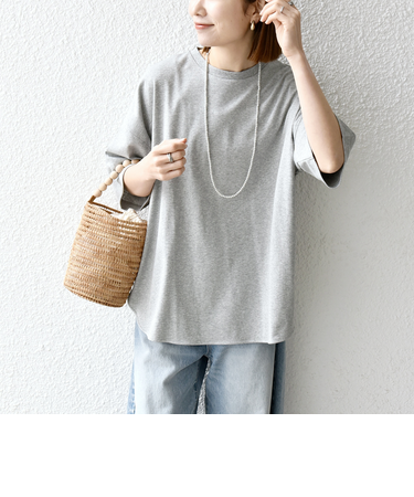 SHIPS any:〈接触冷感/汗染み防止加工/洗濯機可能〉ラウンドヘム クルー ビッグ TEE