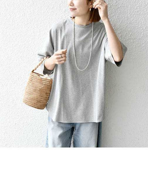 SHIPS any:〈接触冷感/汗染み防止加工/洗濯機可能〉ラウンドヘム クルー ビッグ TEE