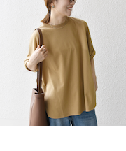 SHIPS any:〈接触冷感/汗染み防止加工/洗濯機可能〉ラウンドヘム クルー ビッグ TEE