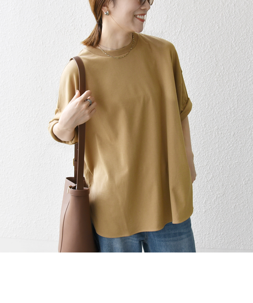 SHIPS any:〈接触冷感/汗染み防止加工/洗濯機可能〉ラウンドヘム クルー ビッグ TEE