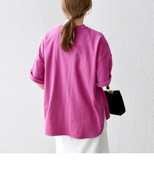 SHIPS any:〈接触冷感/汗染み防止加工/洗濯機可能〉ラウンドヘム クルー ビッグ TEE