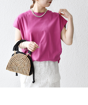 SHIPS any:〈接触冷感/汗染み防止加工/洗濯機可能〉ドロスト フレンチスリーブ TEE