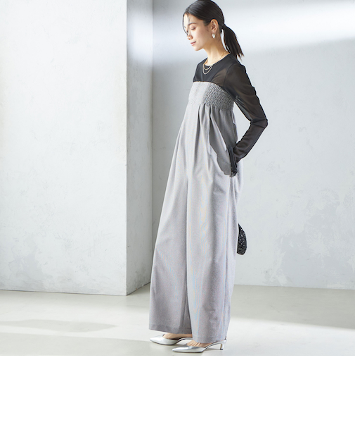 【SHIPS別注】APUPIL:〈洗濯機可能〉ギンガム チェック ベアトップ オールインワン