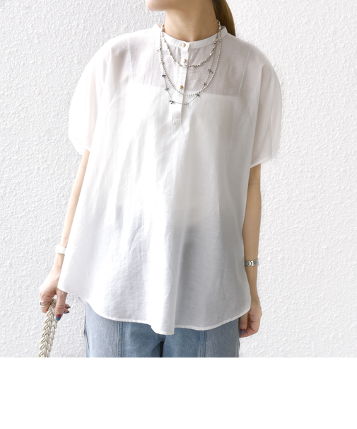 〈手洗い可能〉袖 ギャザー ドルマン ブラウス