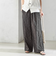 〈手洗い可能〉コットン ドビー ウエスト ゴム ギャザー パンツ