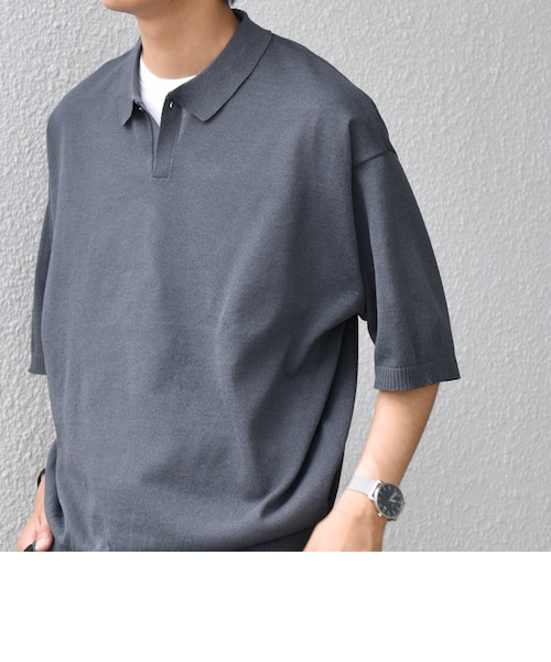 新品タグ付】マーク＆ロナ スキッパー ポロシャツ 50 黒 グレー XL
