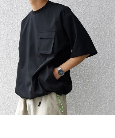 SHIPS any:〈通気性/遮熱〉CALCULO サマートロピカル ポケット Tシャツ(セットアップ対応)◇