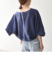 《追加予約》SHIPS any:〈洗濯機可能〉フラワー ジャカード ドルマン パイピング ブラウス