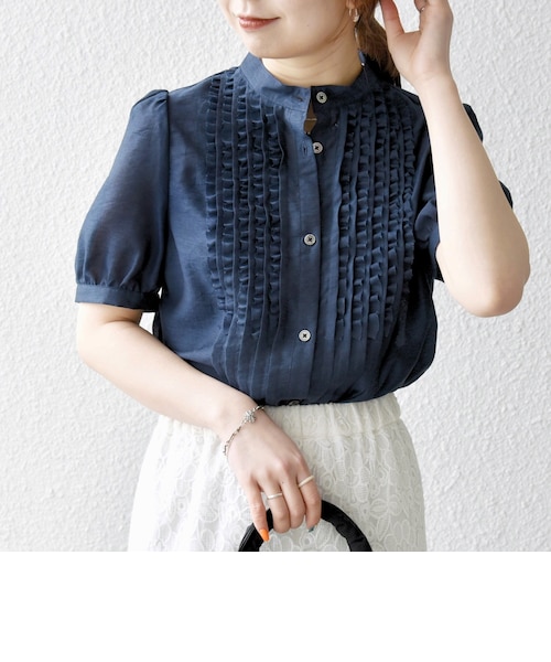 SHIPS any:〈洗濯機可能〉フラワー ジャカード バイカラー プル