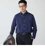 SHIPS: アイスコットン からみ織り セミワイドカラー シャツ