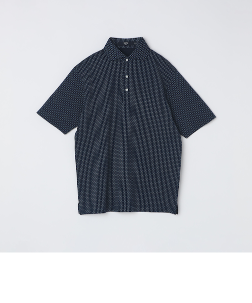 SHIPS Colors:〈吸水速乾〉カノコ プリント ワイドカラー ポロシャツ