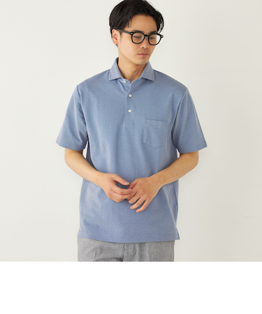 SHIPS Colors:〈吸水速乾〉カノコ ワイドカラー ポロシャツ