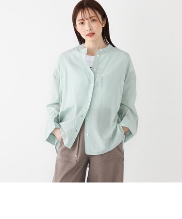 SHIPS Colors:〈手洗い可能〉キュプラ コットン シアー オーバー シャツ