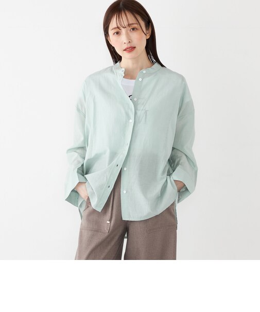 SHIPS Colors:〈手洗い可能〉キュプラ コットン シアー オーバー シャツ