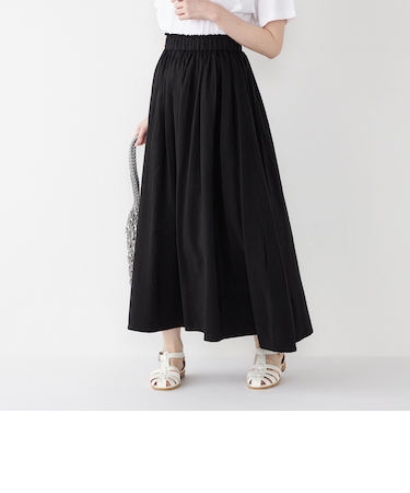 SHIPS Colors:〈手洗い可能〉キュプラ コットン ギャザー スカート