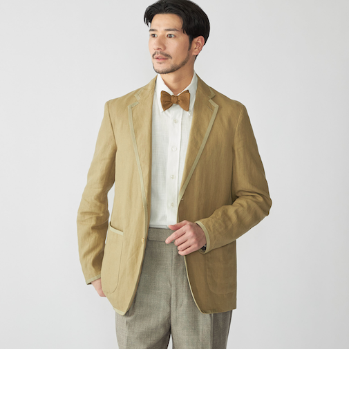 【SHIPS別注】CARUSO: リネン パイピング ジャケット