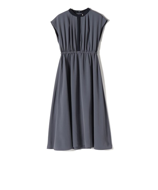 SHIPS Colors:〈手洗い可能〉配色 ギャザー フレンチスリーブ ワンピース◇