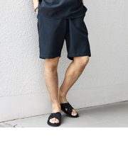 SHIPS any:〈洗濯機可能〉リネンライク イージー ショーツ (セットアップ対応)◇