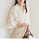 quaranciel:〈手洗い可能〉フレア ハーフスリーブ バンドカラー スキッパー シャツ