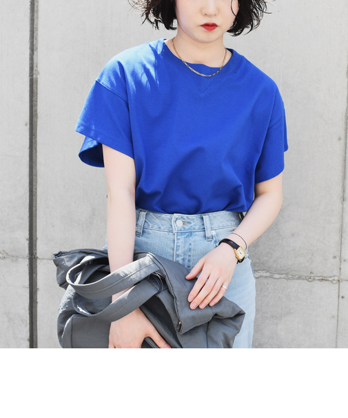 quaranciel:〈洗濯機可能〉カノコ Vガゼット ショートスリーブ クルーネック TEE