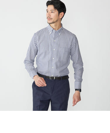 SHIPS: イタリアン ボタンダウン パナマ ロンドンストライプ シャツ
