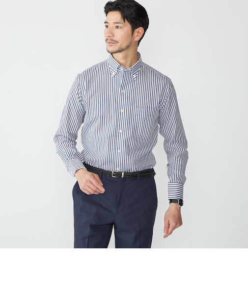 SHIPS: イタリアン ボタンダウン パナマ ロンドンストライプ シャツ