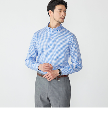 SHIPS: イタリアン ボタンダウン パナマ ギンガムチェック シャツ