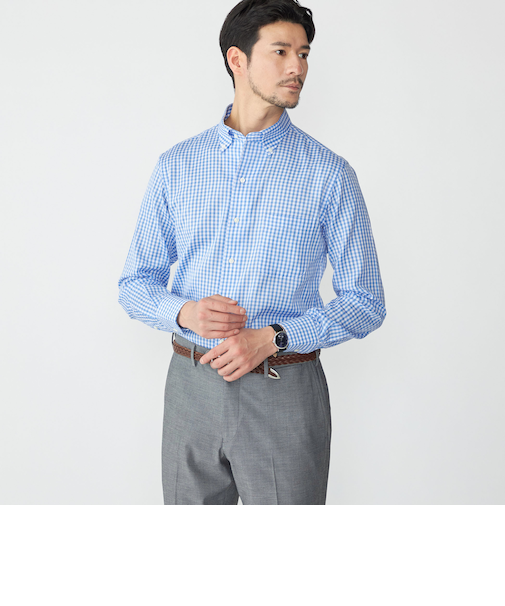 SHIPS: イタリアン ボタンダウン パナマ ギンガムチェック シャツ