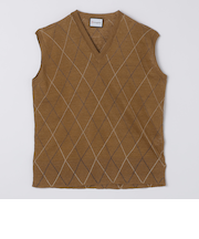 【SHIPS別注】PERUGINO: リネン インターシャ ベスト