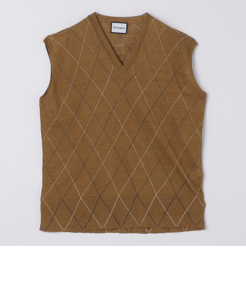 【SHIPS別注】PERUGINO: リネン インターシャ ベスト