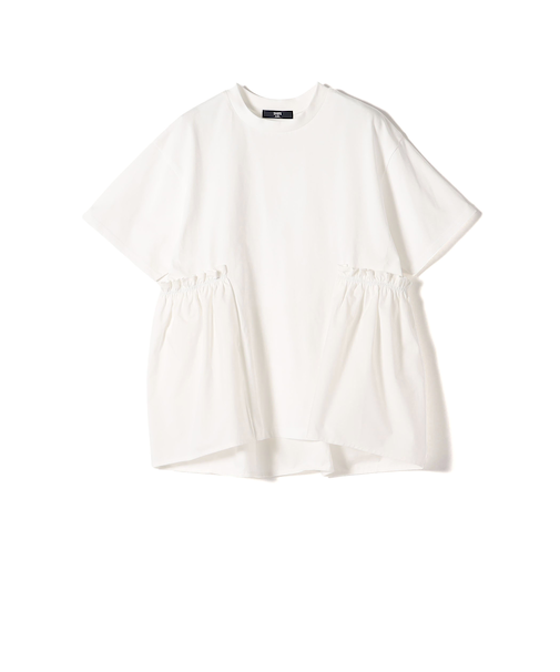 SHIPS Colors:〈手洗い可能〉ドッキング ペプラム ショートスリーブ トップス◇