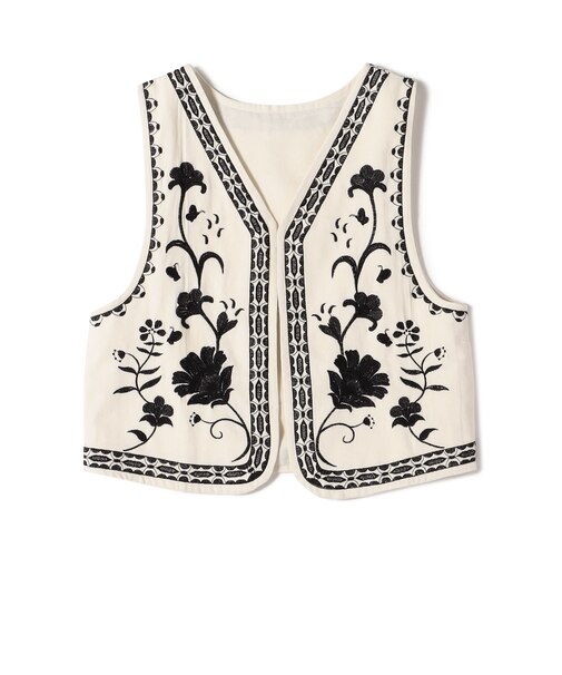 Fanaka:〈手洗い可能〉刺繍 ベスト
