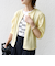 【WEB限定】〈手洗い可能〉バンピー シャーリング 5分袖 カーディガン