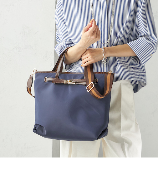 【WEB限定】ライン テープ ショルダー付き A4 トート