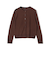 SHIPS Primary Navy Label:シルク リネン ハイ ボタン カーディガン