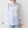 〈手洗い可能〉コットン オーガンジー 刺繍 ギャザー ブラウス