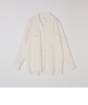 Errico Formicola: リネン/コットン キャンバス オープンカラー シャツ