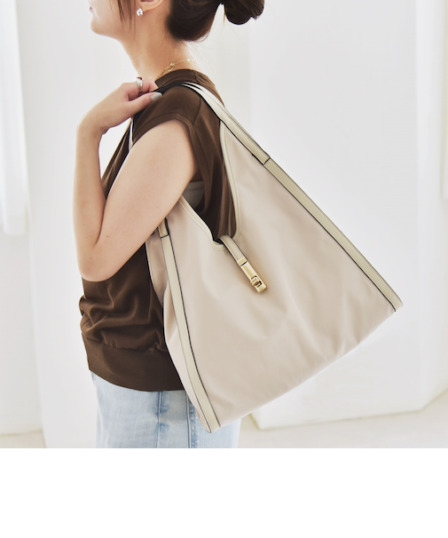 quaranciel: 金具デザイン Vカット トート バッグ