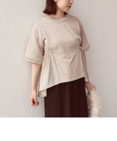 SHIPS Colors:〈洗濯機可能〉ミニ裏毛 ドッキング トップス◇