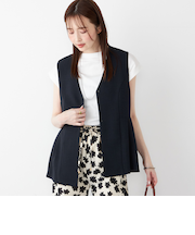 SHIPS Colors:〈洗濯機可能〉リネンライク ペプラム ベスト◇