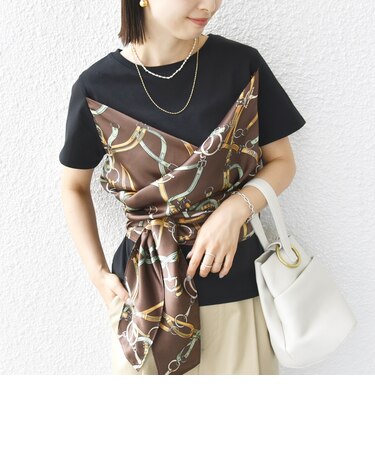 【WEB限定】〈手洗い可能〉スカーフ コンビ TEE