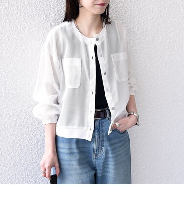 《一部追加・新色予約》SHIPS Colors:〈手洗い可能〉メッシュ ノーカラー ハオリ 2◆