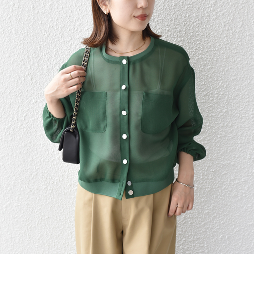 SHIPS Colors:〈手洗い可能〉メッシュ ノーカラー ハオリ 2◇